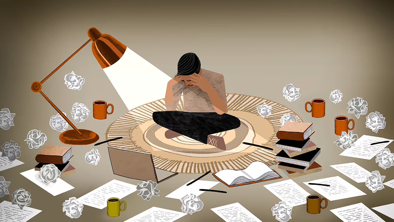 A man frustrated because of perfectionism illustration