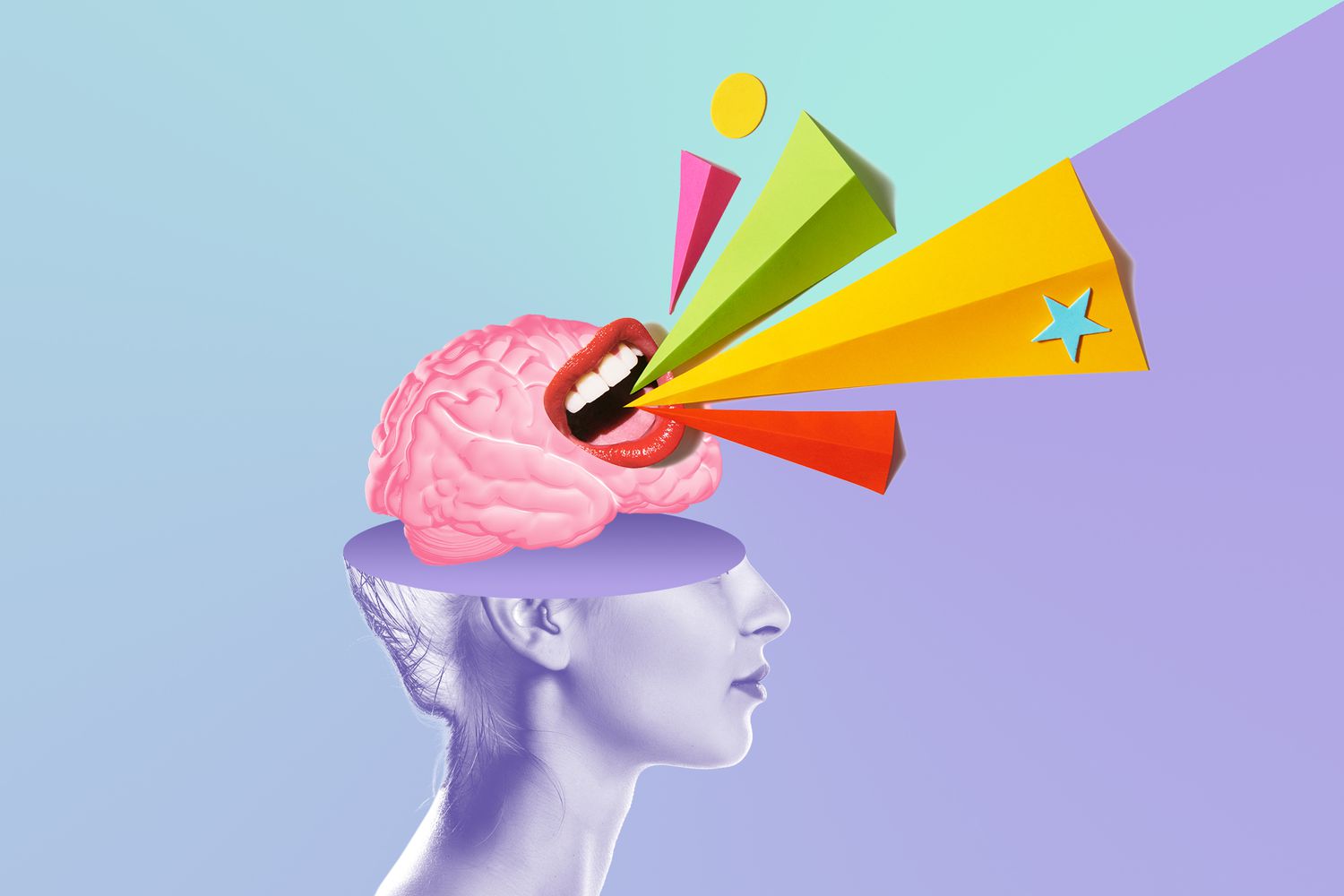 an illustration of a mind with ideas popping out of it